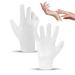 Moisturizing silicone gloves spa gel gloves silicone sleeping gloves reusable for female hand care repair dry cracked rough rough soft (1 pair of white)