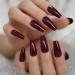 Tapered Coffin Nails Long Square Maroon Dark Red - 24 CT Acrylic False Nails for Stunning Manicure Tips - Buy Online on GoSupps.com