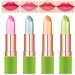 4Pcs Aloe Vera Lipstick Color Changing Lipstick Jelly Lipstick Long Lasting Moisturizer Lip Balm Magic Temperature Color Change Lip Gloss Set
