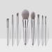 Premium 8PCS Eyebrow & Eyeshadow Makeup Set - Silver Wooden Brushes for Flawless Foundation Application | Shop Internationally - Buy Online on GoSupps.com