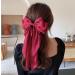 Thick Hair Clips Barrette Hairpin Silky Grosgrain Ribbon Hair Bow Tie Large Hair Clip Red Hair Accessories (Red) burgundy - Buy Online on GoSupps.com