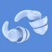 1 Pair Silicone Ear Plugs for Sleep Noise Reduction Sound Isolating Noise Cancelling Reusable Earplugs Third Generation (Blue)