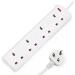 DESIRETECH White Electric Extension Lead 4 Gang 2 Metre | 2m Long Cable | UK Plug 3 Pin Socket Outlet & Dr. Beckmann Carpet Stain Remover | Removes New and Dried-in Stains | Includes Applicator Brush - Buy Online on GoSupps.com