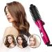 Mini Collapsible Hair Curler: Tangle-Free Dual Voltage Curling Iron Brush & Volumizer Tourmaline Ceramic Ionic Hot Brush - Travel-Friendly Styling Wand (Rose) - Buy Online on GoSupps.com