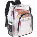 JOMPARO Heavy Duty 16.5 inch Transparent Clear Backpack - Ideal for School, Sports, Work, Travel - Black - Buy Online on GoSupps.com