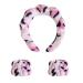 Limtula Spa Wrists Washband Headband Absorbent Microfiber Wrists Towel for Washing Face for Women Prevent Liquid from Spilling Pink leopard