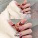 MENILITHS 24Pcs/Set Press On Nails French Wine Red Heart False Nails Acrylic Fake Nails Full Cover Nails Tips Artificial Finger Manicure Press on nails for Women and Girls - Buy Online on GoSupps.com
