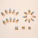 24 Pcs Sunflower Almond Press on Nails | Medium Fake Oval Acrylic False Nails for Women/Girl | Summer Stick on Glue Nails - Buy Online on GoSupps.com