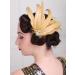 Handmade 1920s Champagne Fascinator - Feather Flapper Hair Accessories with Crystal Beads for Parties - Buy Online on GoSupps.com