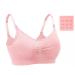 Dreamburn Maternity Nursing Bra Wireless Seamless Comfortable Breastfeeding Bras 4 Rows Adjust Hook with Removable Spill Prevention Pads Add Extenders M 1*pink Style1