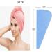 YQBFTC Turban Towel Set - Super Absorbent Microfiber Hair Towels (Blue & Pink) for All Hair Types | Quick-Dry & Button Design - Buy Online on GoSupps.com