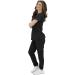 Green Town Women's Medical Scrub Top and Jogger Pant Set - Slim Fit 4-Flex Stretch Uniform in Black (Medium) - Buy Online on GoSupps.com