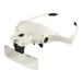 Magnifying Multiple Lens Magnifying Glasses 9892B1 Magnifier Interchangeable 5 Pcs Lenses Headband 2LED Head Lamps (Color : White) Made in China
