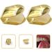 SUPVOX 2Pcs Gold Plated Small Single Tooth Cap Hip Hop Teeth Grill - Golden | Premium Quality - Buy Online on GoSupps.com