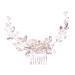 DOITOOL Pearl Comb Hairpin Comb Pearl Hair Pin Bridal Side Hair Comb Decorative Hair Combs Crystal Headpiece Rhinestone Bobby Pins Bride Hair Comb White Wedding Hair Accessories