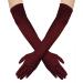 NQEUEPN Women Long Gloves Long Elbow Satin Gloves 21" Stretchy 1920s Opera Gloves Hand Care Moisturizing Gloves for Women Girls Evening Party Dance (Dark Red)