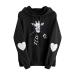 Women's Tops Long Sleeve Heart Hoodie Sweatshirt Ladies Jumper Drawstring Pocket Pullover Love Daisy Print Blouse 4X-Large Giraffe - Black