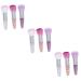9 Pieces Makeup with Transparent Handle Nail Brush Makeup Brush Powder Makeup Brush Blush for Cheeks Foundation Brush Makeup Accessory Diamond Makeup Tools