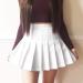 High Waisted Pleated Mini Skirt for Girls/Women - White, Small - Buy Online on GoSupps.com