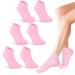 Invalidism 3 Pairs Silicone Moisturizing Socks Foot Spa Gel Silicone Socks for Dry Cracked Feet Foot Care Moisturising Socks Women Foot Spa Pedicure Silicone Socks for Women (Pink*3)