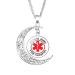 KBNSUIAN Stylish Type 1 2 Diabetic Sun Moon Necklace for Women Girl Medical Alert Diabetes Awareness Pendant Patient Emergency Reminder Jewelry for Safety with Aid Bag Type 1 Diabetic Insulin-Dependent