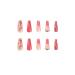 Valentine's Day Long Press on Nails with Rhinestone Designs - Pink & Black Letter Fake Nails - 24 Pcs Coffin Shape - Women's Artificial False Nails - Buy Online on GoSupps.com