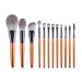 Natural Makeup Brushes Set - Goat Hair Eyeshadow & Face Powder Makeup Brush Kit - Premium Cosmetics in Orange - Buy Online on GoSupps.com