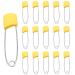 Ruidee 50 Pcs Diaper Pins Nappy Pins Plastic Head Safety Pins with Safe Locking (Orange)