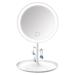 OUOYYO Travel Mirror Touch Screen Lighted Makeup Mirror with 25 LEDs Dimmable Brightness 3 Modes Portable Ultra Thin Compact Vanity Mirror for Girl Women (White)