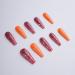 Xerling Orange Glitter Coffin Nails - 24Pcs Glossy Press-On False Nails for Parties & Daily Wear - Buy Online on GoSupps.com