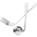 Lurrose Left-Handed Curved Cutlery Set - 4-Piece Self-Feeding Spoon & Fork for Adaptive Eating - Durable Steel 17x4.5cm - Buy Online on GoSupps.com