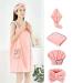 Coral Velvet Bath Towel Household Adult Sling Bath Skirt Hair Band Dry Hair Cap Bath Hat Towel Set(D) As showns D