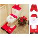 Christmas Toilet Seat Cover Decoration Toilet Case Bathroom Mat Elf New Year Decor Elk Snowman Santa Claus with Floor Mat Three-Piece Sets for Christmas Themed Party Decorate