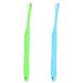 WLLHYF 2 Pack Orthodontic Toothbrush Very Soft Tufted Toothbrush for Braces and Detail Cleaning (Blue + Green)