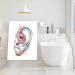 Ear Watercolor Print | Human Ear Art for Living Room Decor | Audiologist Gift | Audiology Poster | Medical Science Art | Ready to Hang 12x16 in - Buy Online on GoSupps.com