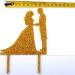 Yolli Gold Glitter Bride And Groom Cake Topper x1 Baking Pick Decoration - Buy Online on GoSupps.com