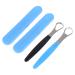 2 Sets Stainless Steel Scraper Oral Mouth Cleaning Tool Scraping Tool Scraper for Cleaning Mouth Scraping Plate Black Blue