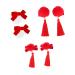 minkissy 3 Pairs new year hairpin girl hair accessories hair clip bow hair clips bowknot hair clip New Year Headdress red barrettes Stylish Hair Clips fabric