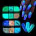 6 Grids Ultrafine Glitter Glow Luminous Nail Art Powder - Glow in The Dark - Buy Online on GoSupps.com