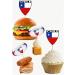 Chile Flag Rugby Ball Food & Cupcake Picks Toppers Party Decorations (14 Pack) - Buy Online on GoSupps.com