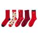 Chinese New Year Red Socks Comfortable and Breathable Embroidery Zodiac Female Cotton Socks 5 Pairs (Color : Red-3 Size : 34-39) 34-39 Red-3