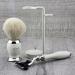 Ivory Color Razor Set for Men - 3-Piece Pure White Shaving Brush Razor & Wet Shaving Essentials - Buy Online on GoSupps.com