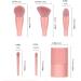 Portable Mini Makeup Brush Set | Easy Carry Pink & Red Rose Cosmetic Brushes for Foundation & Contouring - Buy Online on GoSupps.com