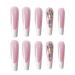 MIQIQAO C_DiamondWhite Coffin Nails - 24 Shiny Long Ballerina Stick-On Nails with Glue | International Shipping Available - Buy Online on GoSupps.com