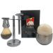 G.B.S Ultimate Wet Shaving Kit Adjustable Butterfly Diamond Knurled Safety Razor Shave Brush Chrome Shaving Soap Bowl Natural Shave Soap Brush and Razor Stand Grooming Set for Men