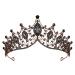 SWEETV Vintage Tiaras and Crowns for Women  Metal Queen Crown Crystal Birthday Quinceanera Pageant Prom Headpieces Black-N