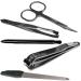 Black & Silver Metal Manicure Set (5 Pieces) - Durable Essential Grooming Kit for Neat & Tidy Nails - Buy Online on GoSupps.com