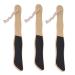 3Pcs Double Sides Foot Scraper Foot Massage Exfoliating Wooden Handle Callus Remover Black (Foot Shape) Black Foot Type