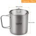 Lixada Titanium Camping Pot with Foldable Handles - 750ml | Lightweight Backpacking Cup for Outdoor Hiking - Buy Online on GoSupps.com