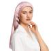 LilySilk Women s Silk Sleep Cap 19 Momme 100 Real Silk Bonnet with Soft Elastic Band for Hair Rosy Pink